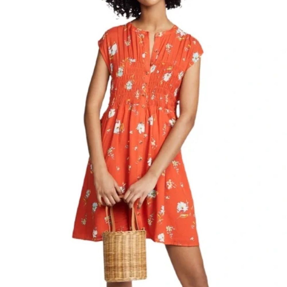 Free People Greatest Day Smocked Mini Dress Floral Women’s XS